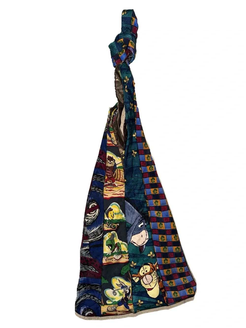 Keith Daniels Vintage Tie Hobo Bag Looney Tunes Disney Y2K Patchwork